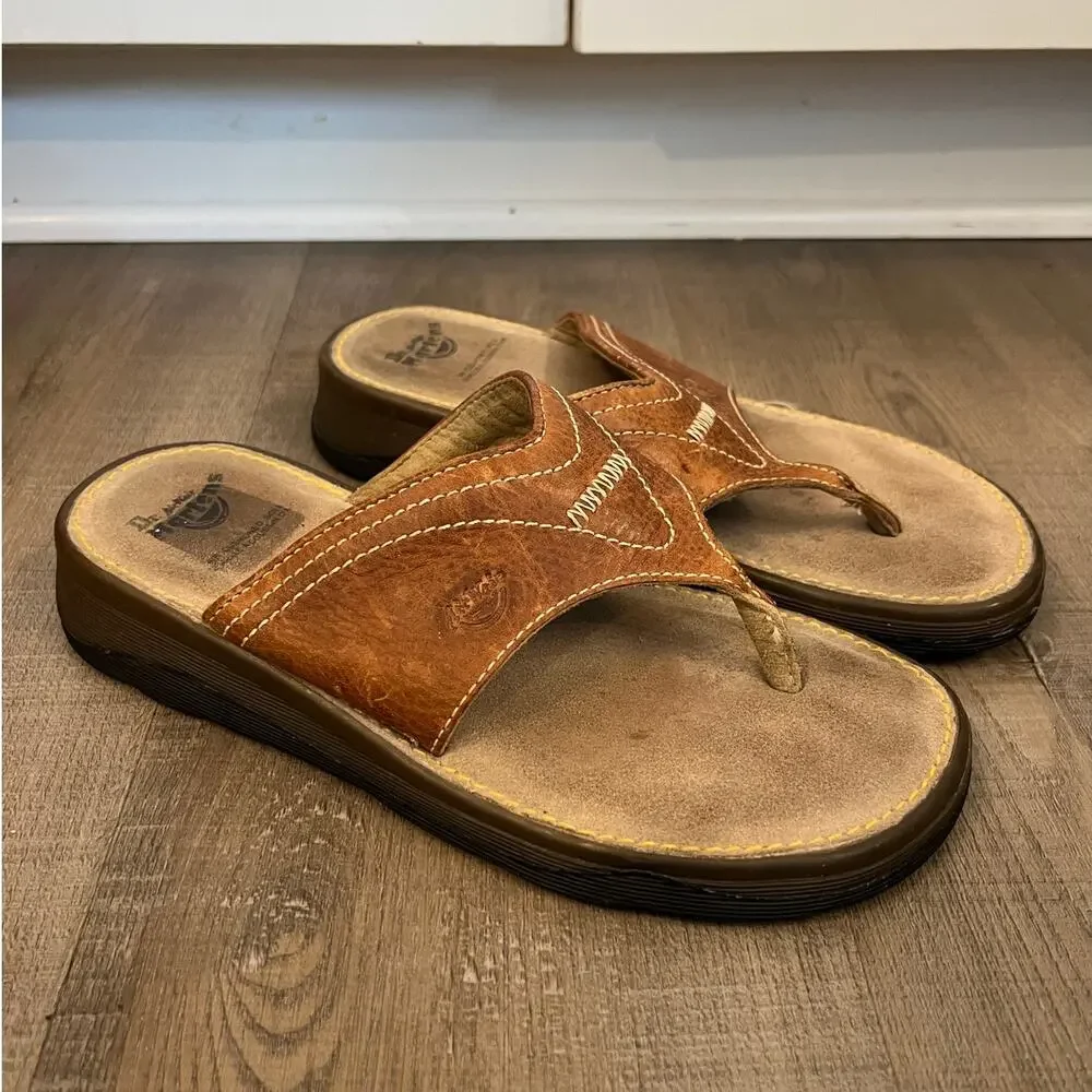 Vtg Dr. Martens Brown Leather Thong AirWair Sandals